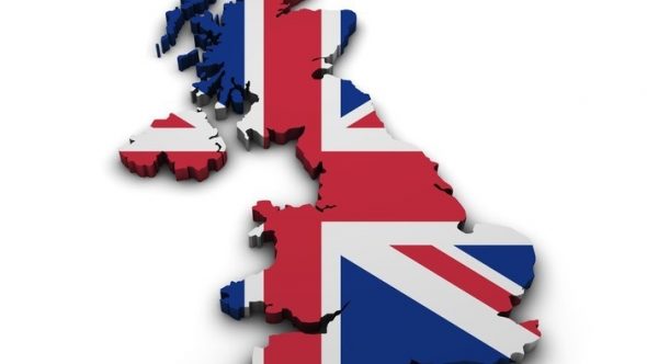 United Kingdom Flag Map Shape
